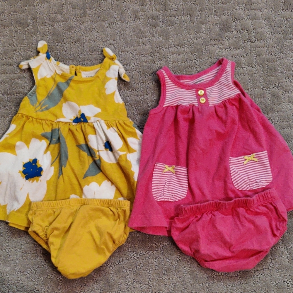 Carter's Yellow and Pink Diaper Cover Set